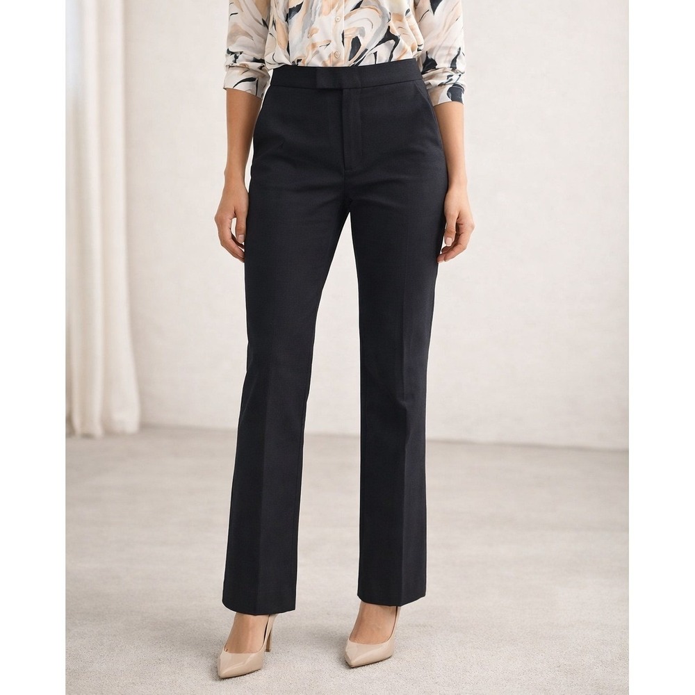 Helmut Lang Black Tailored Trousers Italian Fabric Straight‎ Pant Size 8